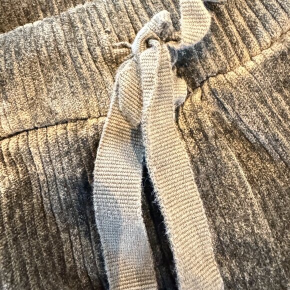 Corduroy Moss Green Drawstring Jogger Pants Italy - Picture 4 of 11